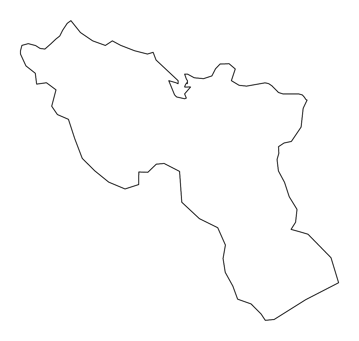 Mapa de contorno de Nord, Haiti con ríos.