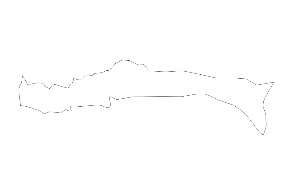 Outline map of Sud-Est Department, Haiti with subdivision borders.
