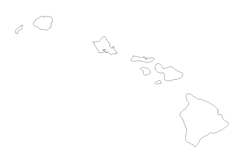 Aperçu de la carte de contour de Hawaii