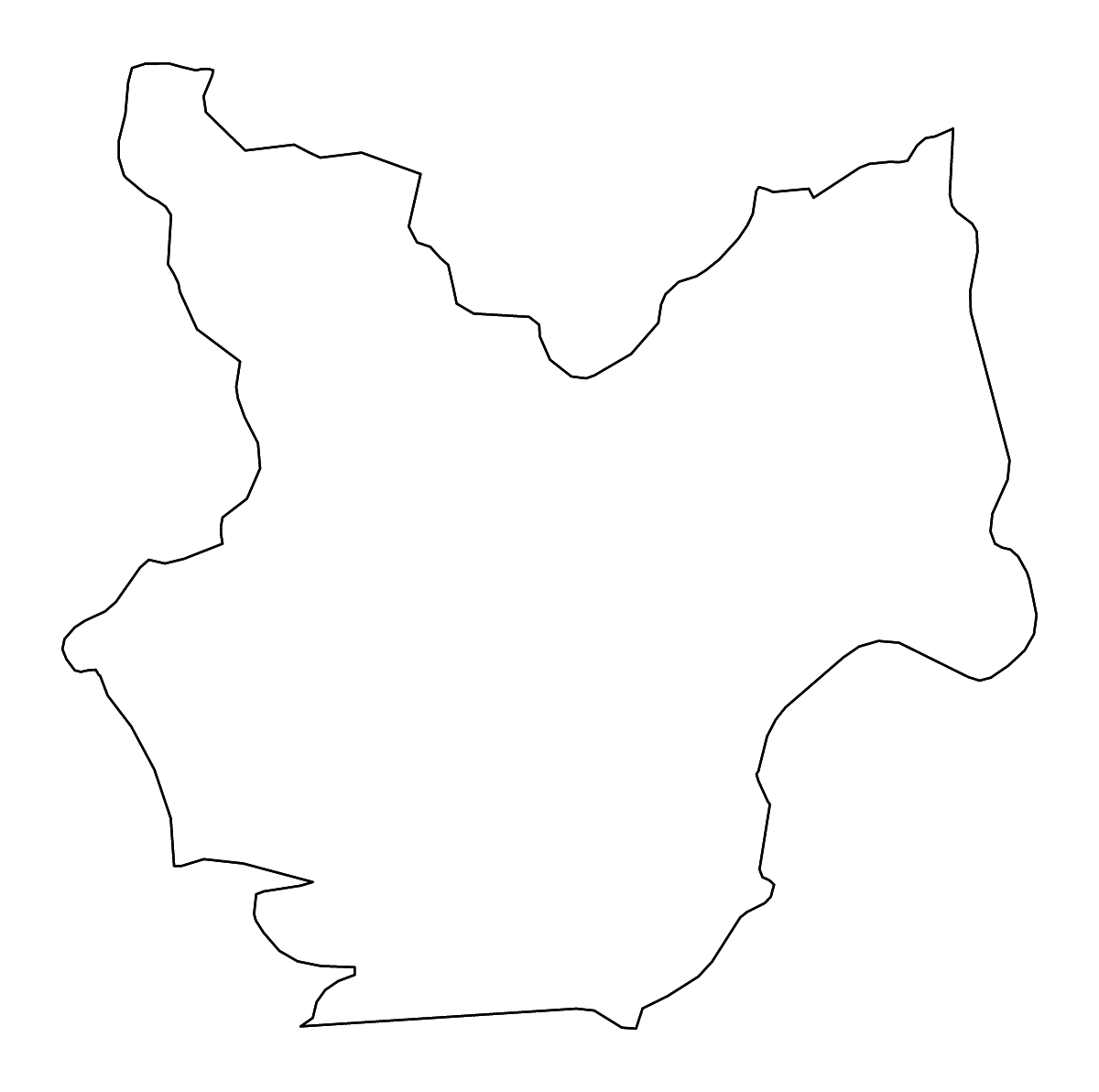 Mapa de contorno de Choluteca, Honduras con ríos.