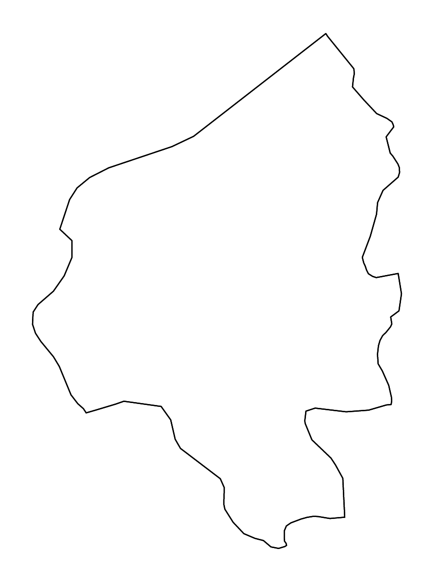 Mapa de contorno de Copán, Honduras con ríos.