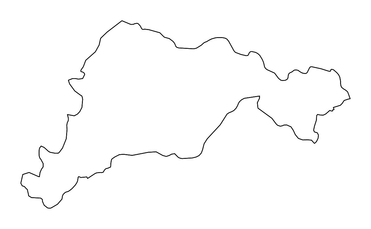Outline map of El Paraíso Department, Honduras with rivers.