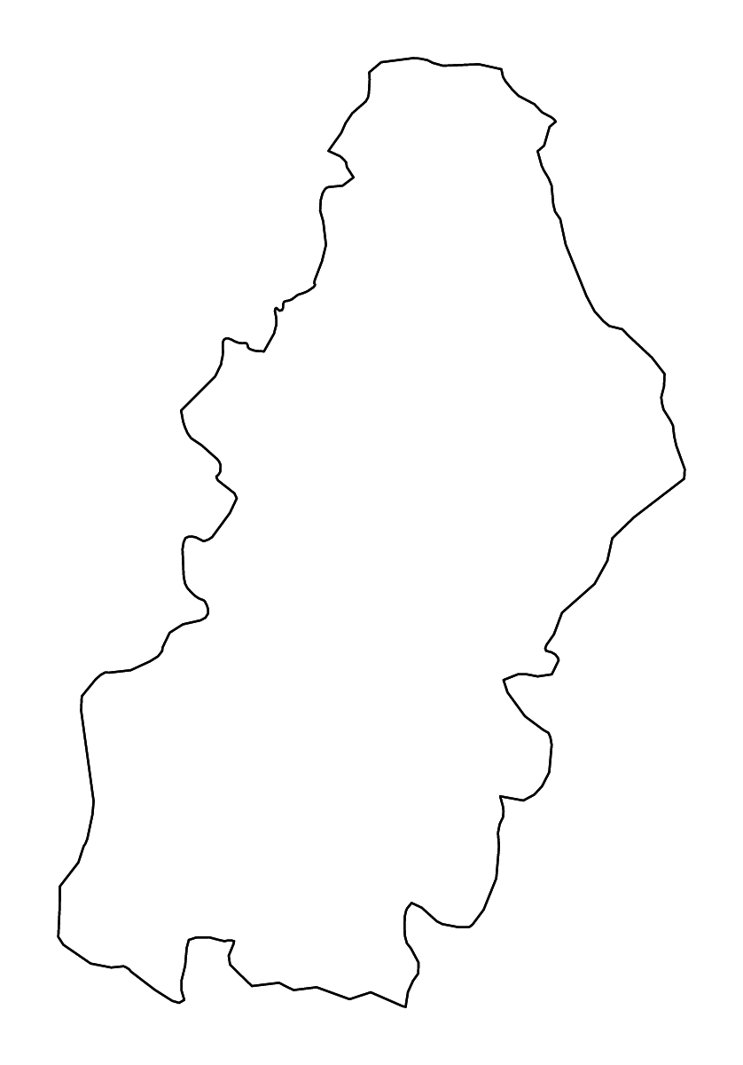 Outline map of Francisco Morazán Department, Honduras with rivers.