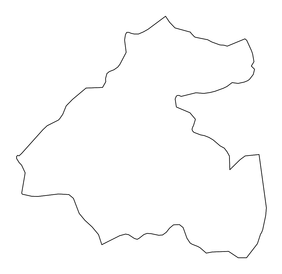 Mapa de contorno de La Paz, Honduras con ríos.