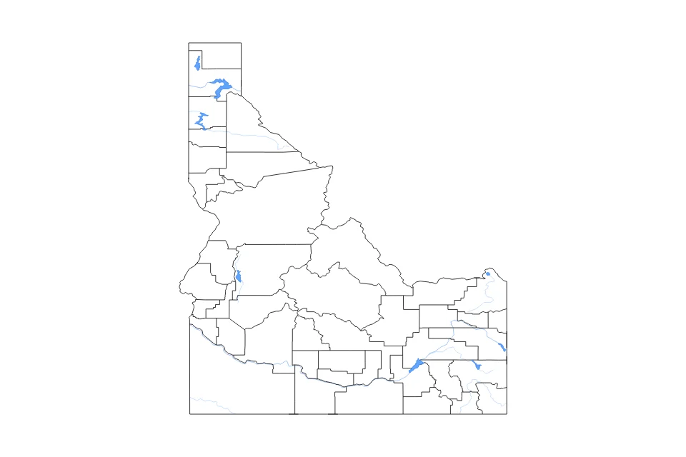 Aperçu de la carte de contour de Idaho