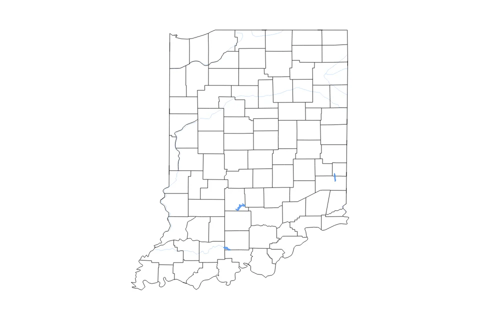 Aperçu de la carte de contour de Indiana