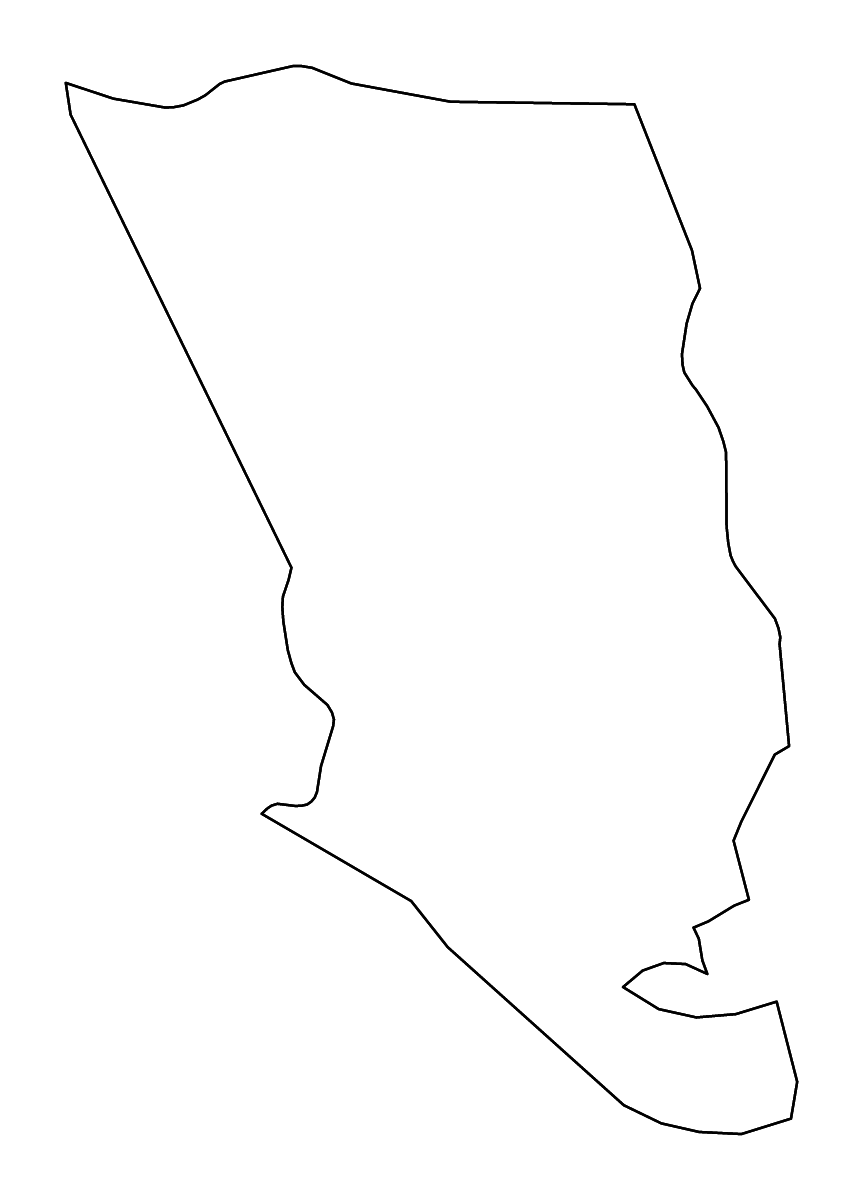 Mapa de contorno de Clarendon, Jamaica con ríos.