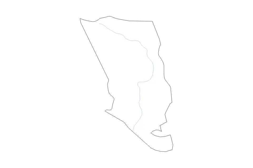 Outline map of Clarendon Parish, Jamaica with subdivision borders and rivers.