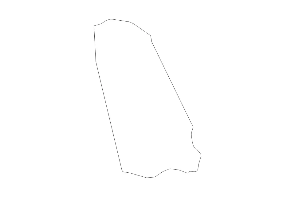 Outline map of Manchester Parish, Jamaica with subdivision borders.