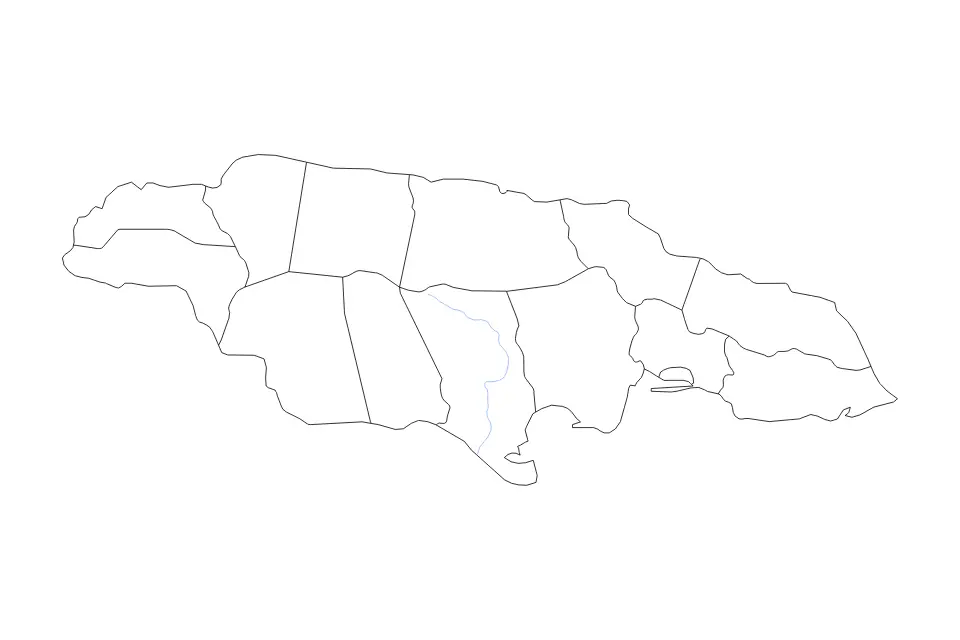 Vista previa del mapa de contorno de Jamaica