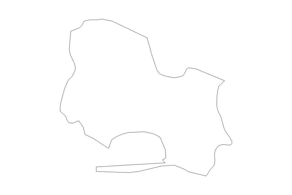 Outline map of Saint Andrew Parish, Jamaica with subdivision borders.