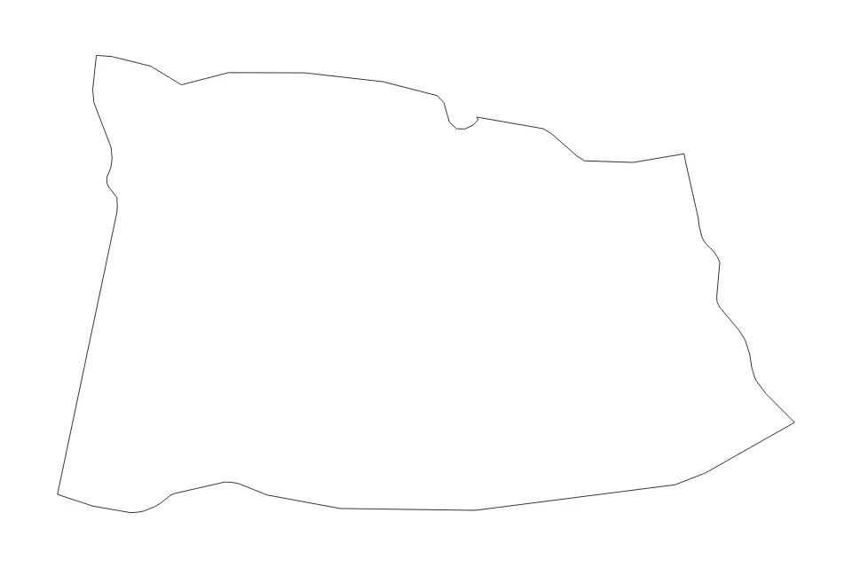 Outline map of Saint Ann Parish, Jamaica with subdivision borders.