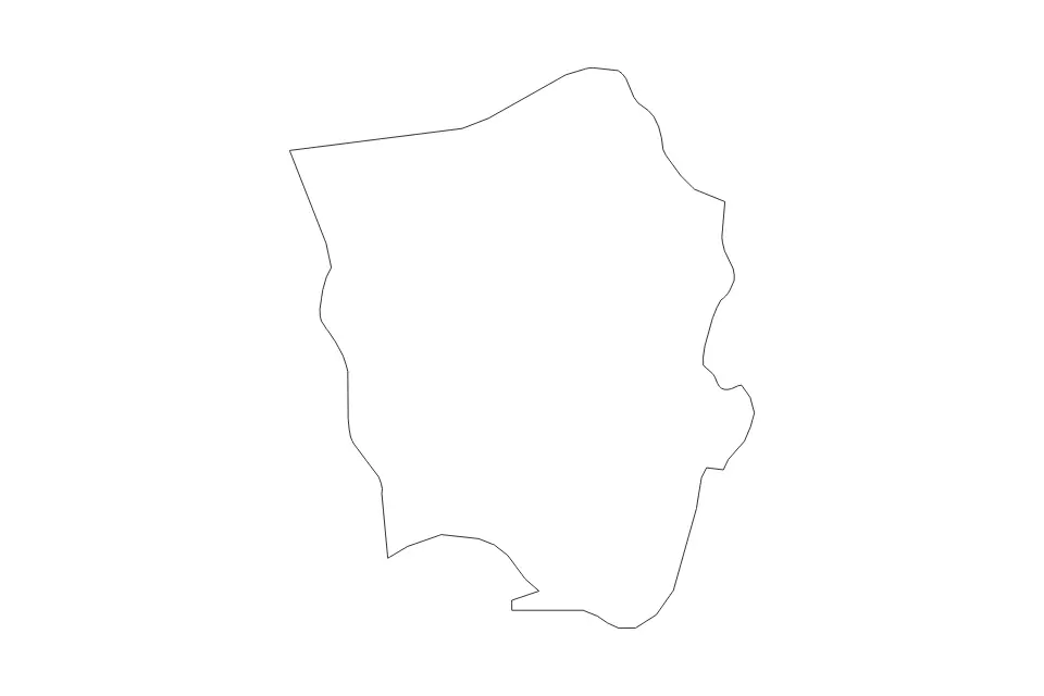 Outline map of Saint Catherine Parish, Jamaica with subdivision borders.