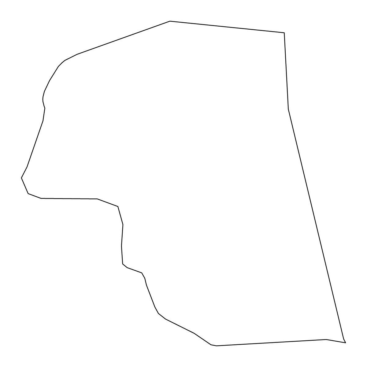 Mapa de contorno de Saint Elizabeth, Jamaica.