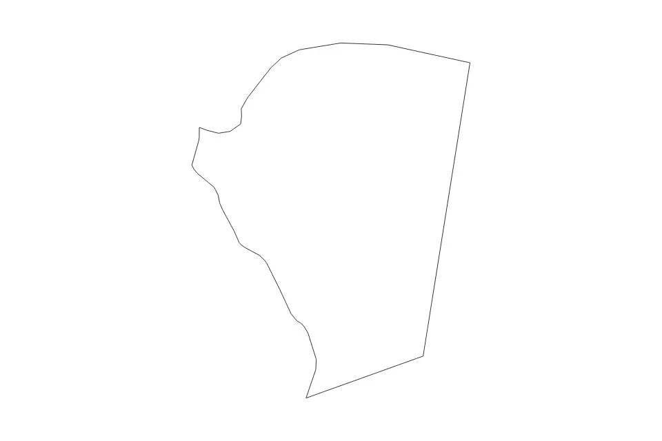 Outline map of Saint James Parish, Jamaica with subdivision borders.