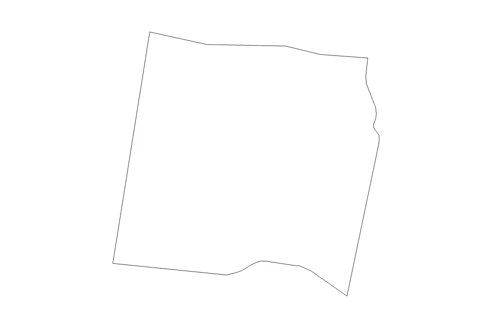 Outline map of Trelawny Parish, Jamaica with subdivision borders.