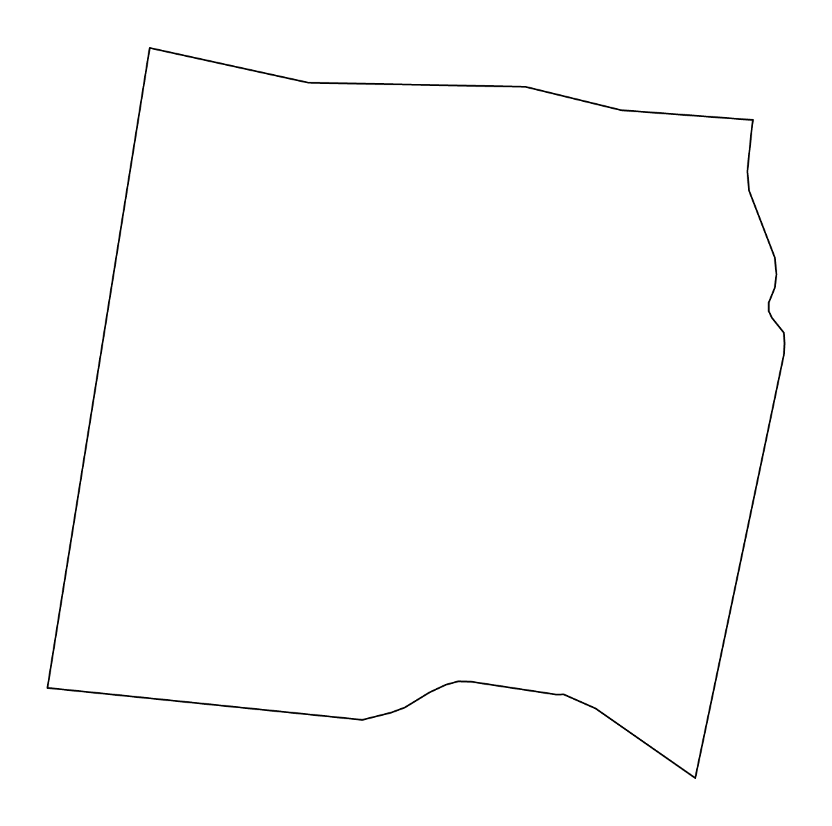 Mapa de contorno de Trelawny, Jamaica.