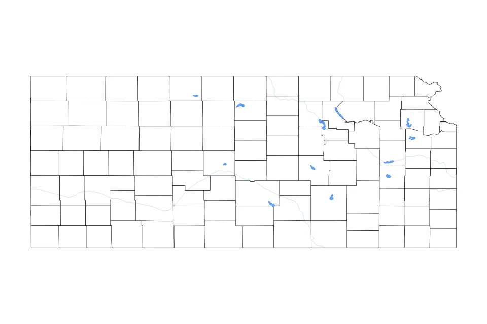 Vista previa del mapa de contorno de Kansas