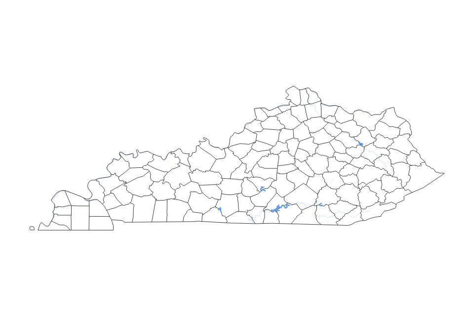 Vista previa del mapa de contorno de Kentucky