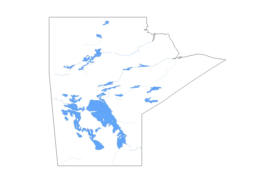 Vista previa del mapa de contorno de Manitoba