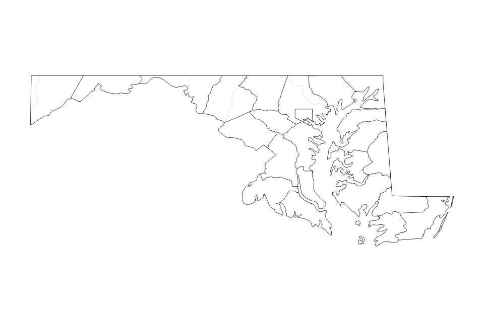 Vista previa del mapa de contorno de Maryland