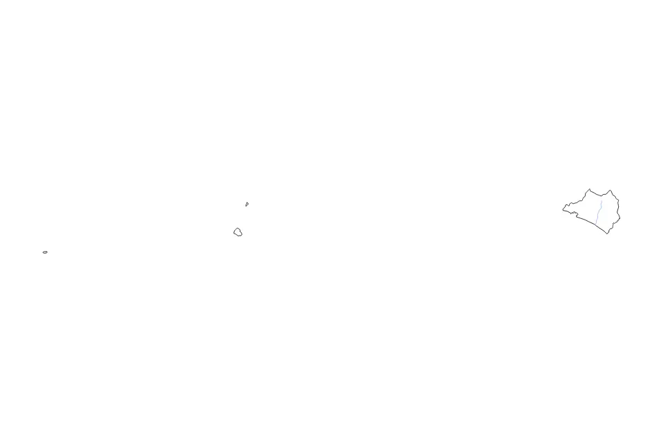 Outline map of Colima, Mexico with subdivision borders and rivers.