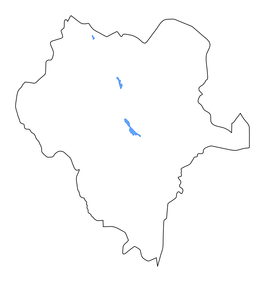 Mapa de contorno de Durango, Mexico con lagos y ríos.