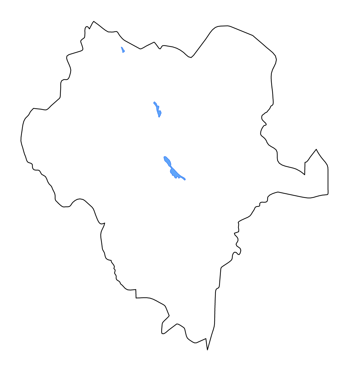 Mapa de contorno de Durango, Mexico con lagos y ríos.