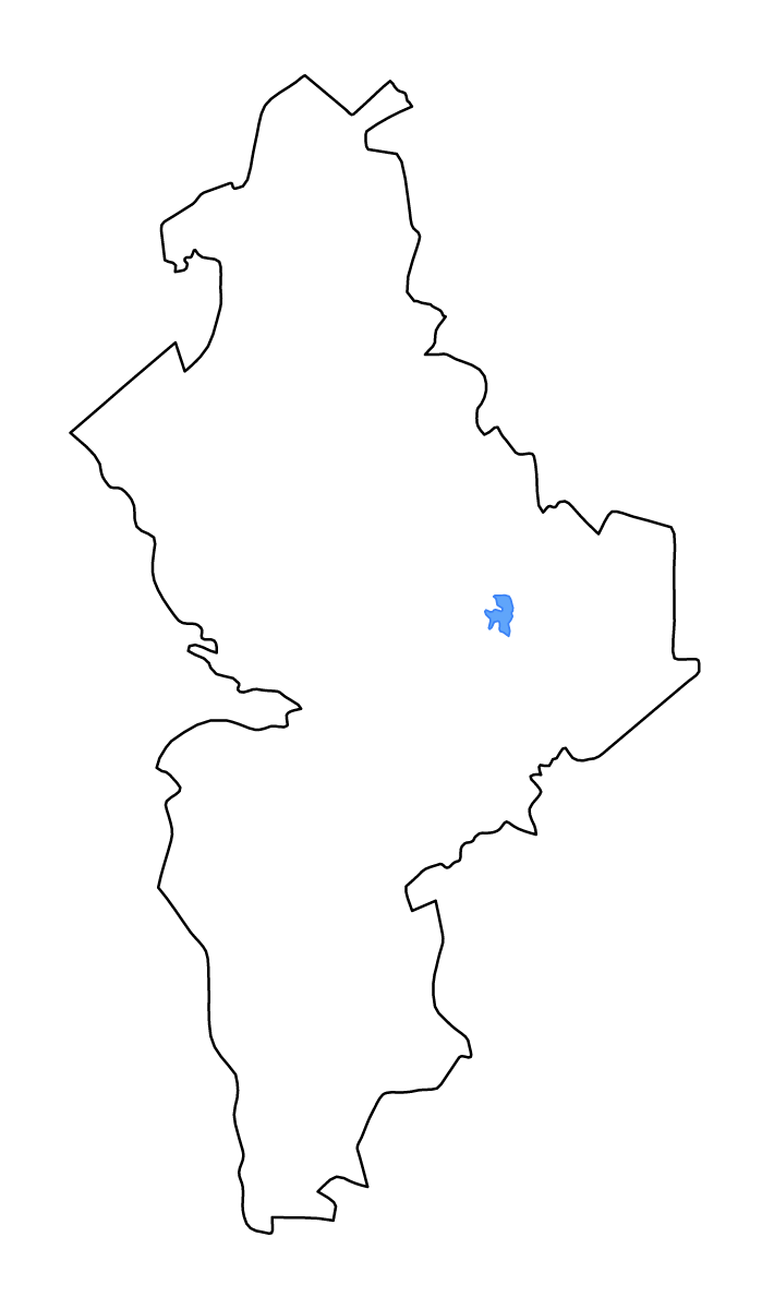 Mapa de contorno de Nuevo León, Mexico con lagos y ríos.