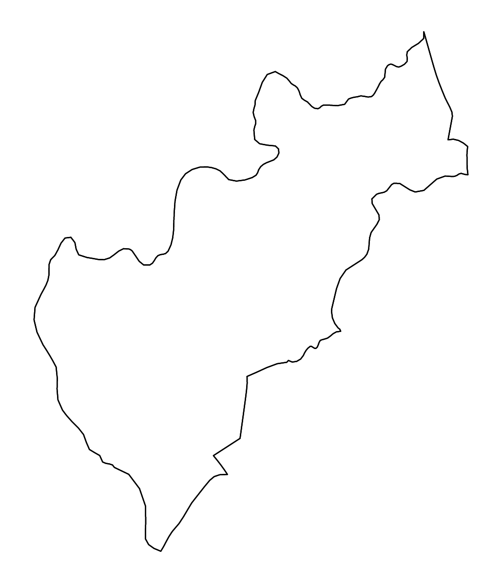 Mapa de contorno de Querétaro, Mexico con ríos.