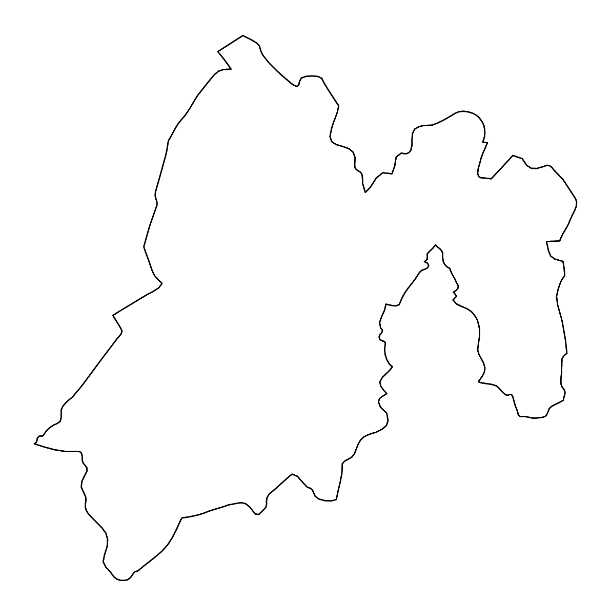Mapa de contorno de State of Mexico, Mexico con ríos.