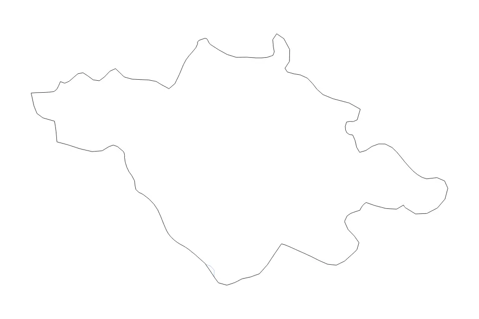 Outline map of Tlaxcala, Mexico with subdivision borders and rivers.