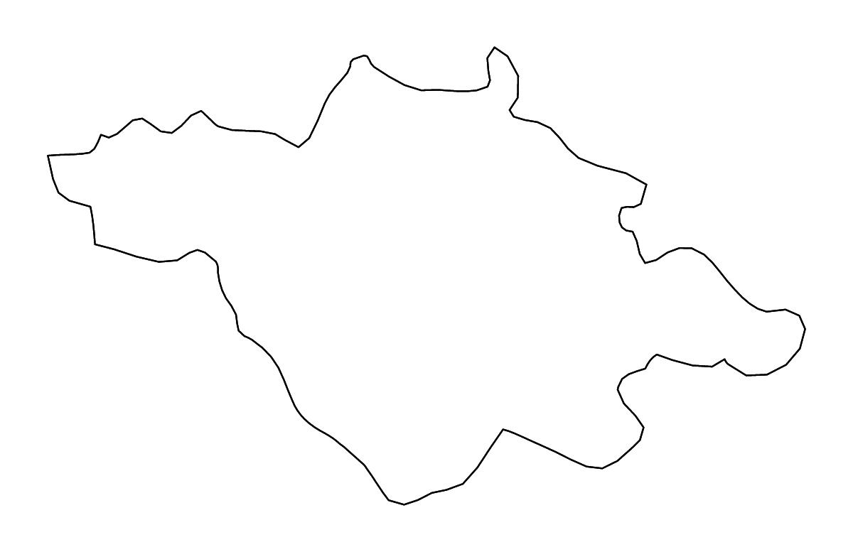 Mapa de contorno de Tlaxcala, Mexico con ríos.