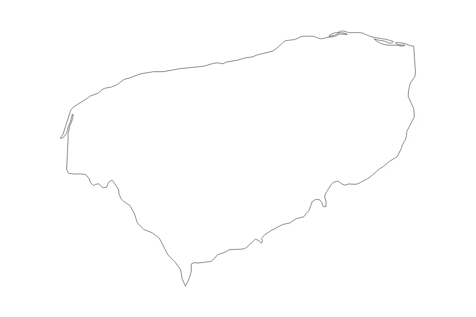Outline map of Yucatán, Mexico with subdivision borders.
