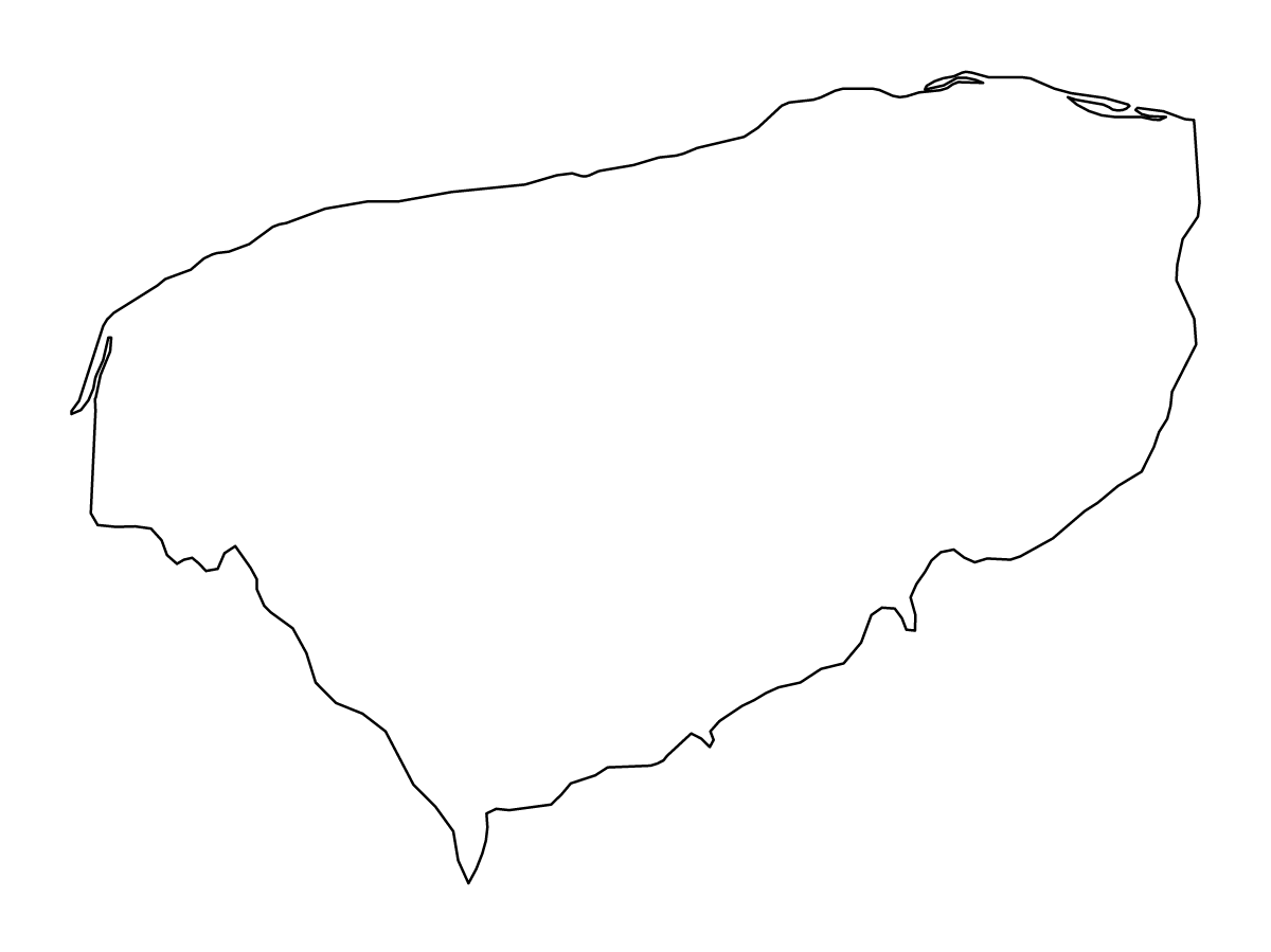 Mapa de contorno de Yucatán, Mexico.