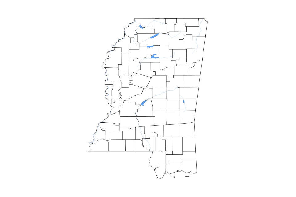 Vista previa del mapa de contorno de Mississippi