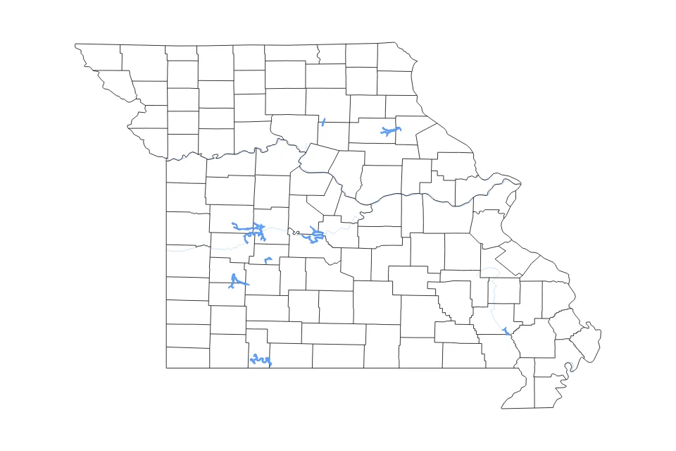 Vista previa del mapa de contorno de Missouri