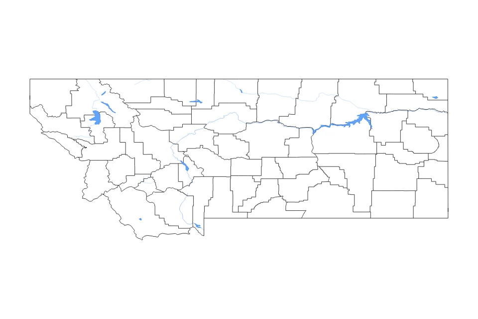 Vista previa del mapa de contorno de Montana