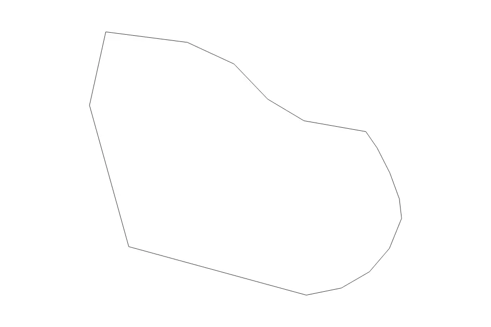 Outline map of Saint Anthony Parish, Montserrat with subdivision borders.