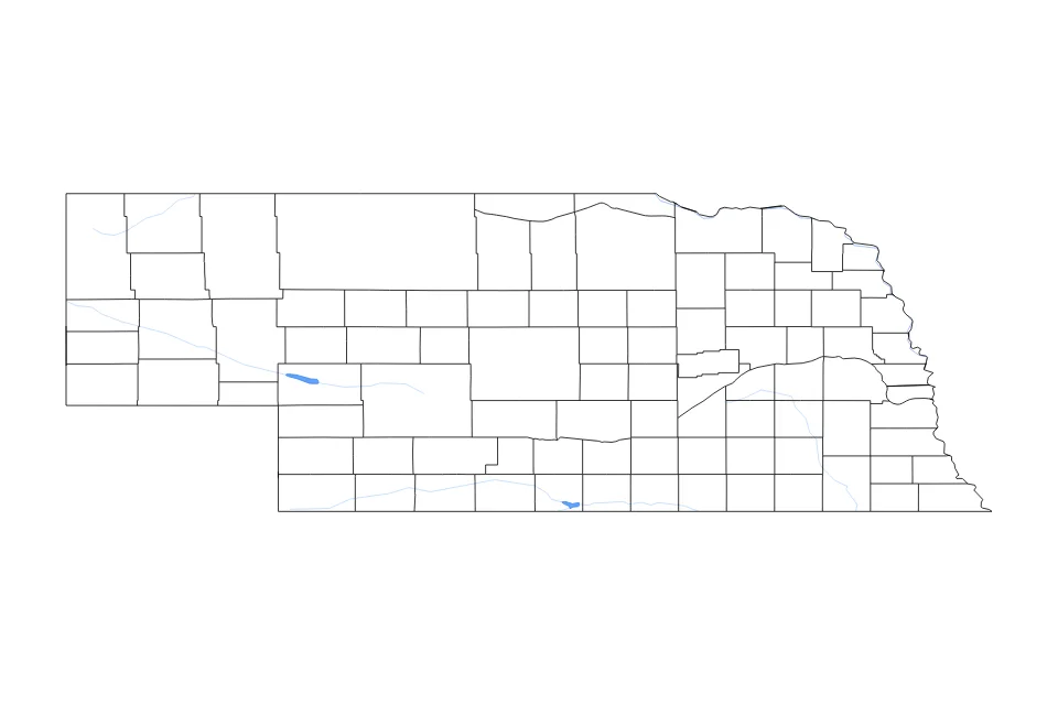 Vista previa del mapa de contorno de Nebraska