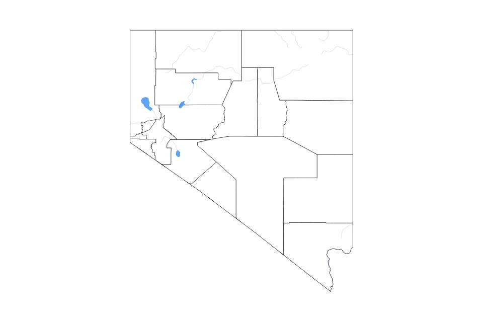 Vista previa del mapa de contorno de Nevada