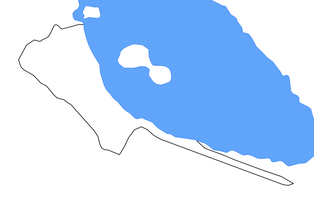 Mapa de contorno de Rivas, Nicaragua con lagos.