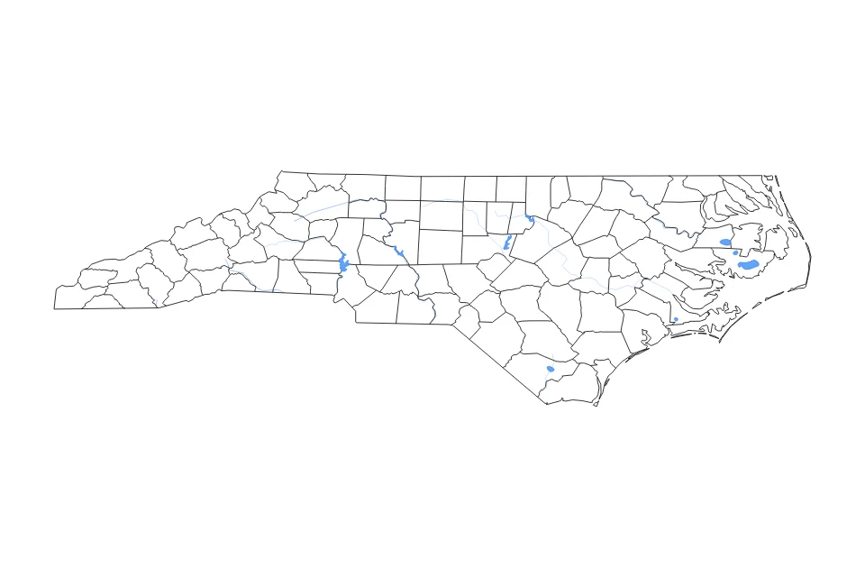 Vista previa del mapa de contorno de North Carolina
