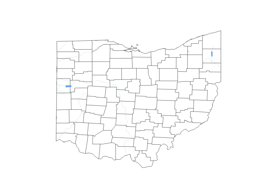 Vista previa del mapa de contorno de Ohio