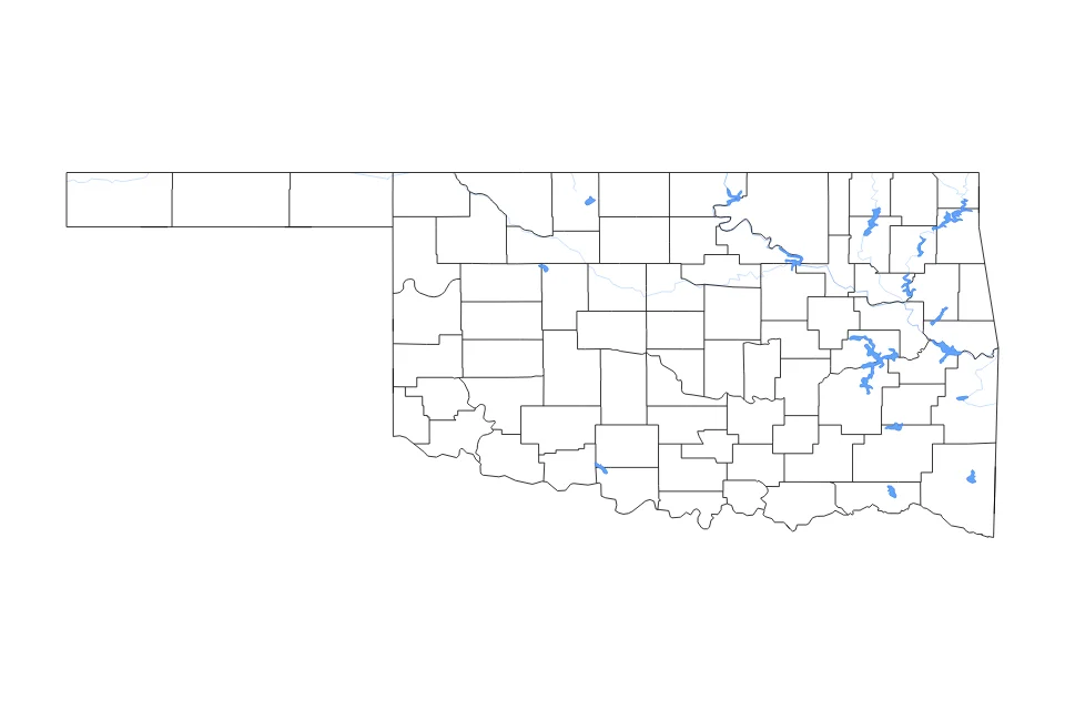 Vista previa del mapa de contorno de Oklahoma
