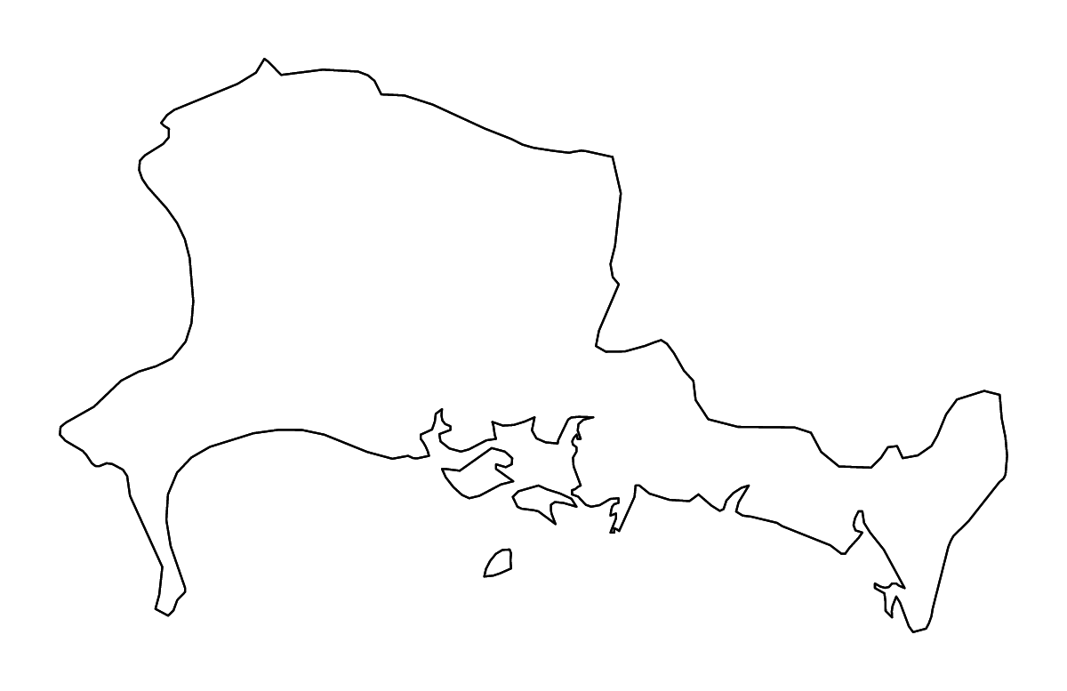 Mapa de contorno de Chiriquí, Panama con ríos.