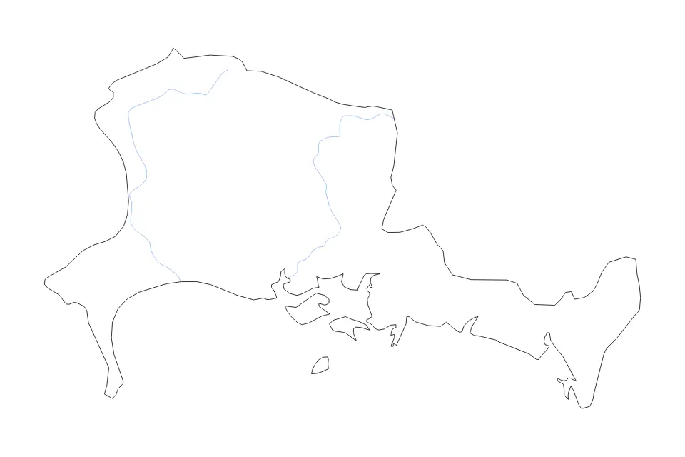 Mapa de Chiriquí, Panama de tipo contorno y ríos para América del Norte, con contorno y ríos con límites limpios.