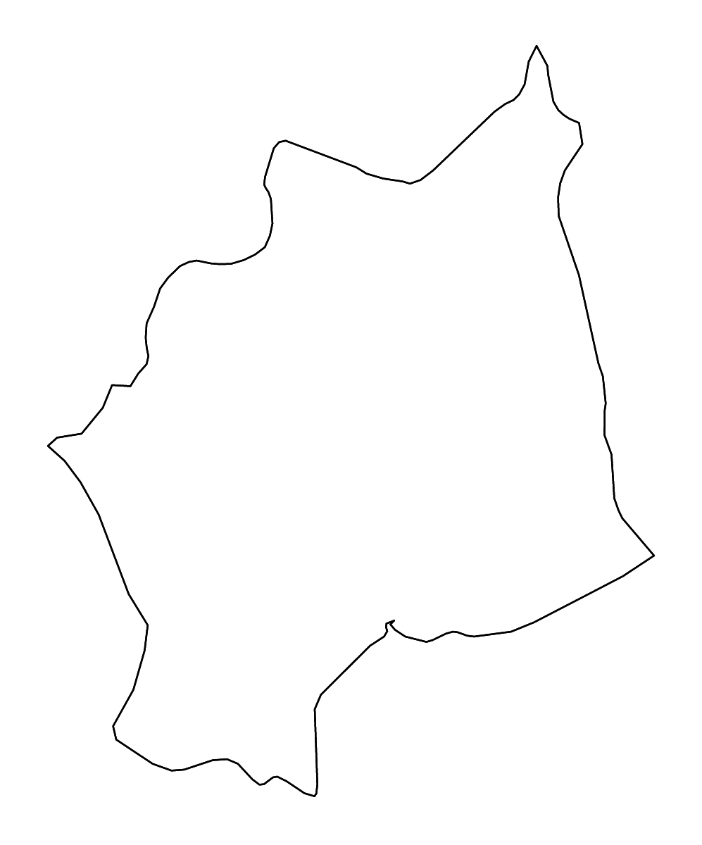 Mapa de contorno de Coclé, Panama con ríos.