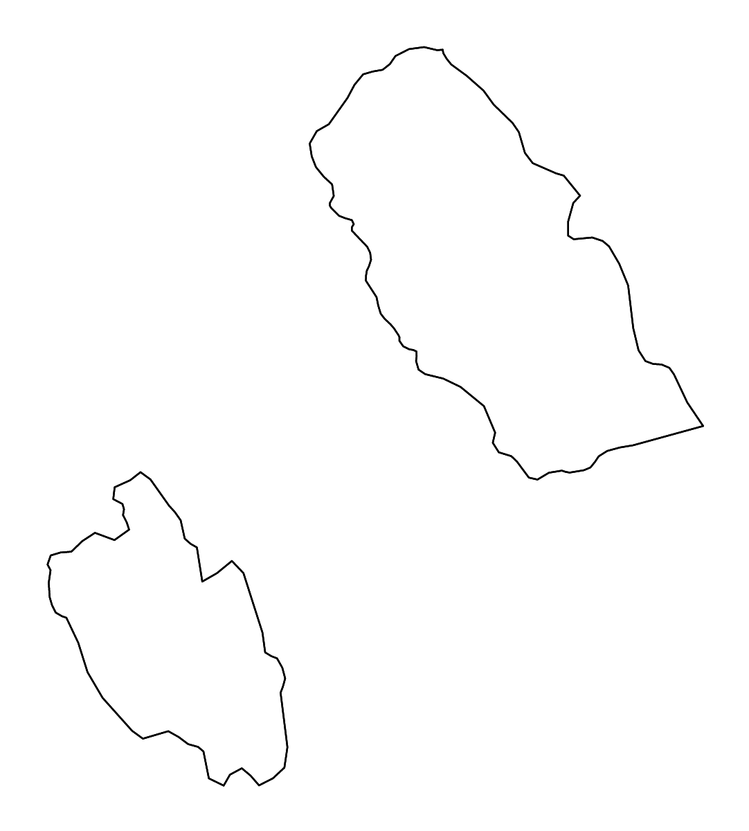 Outline map of Emberá-Wounaan Comarca Indigenous Territory, Panama with rivers.