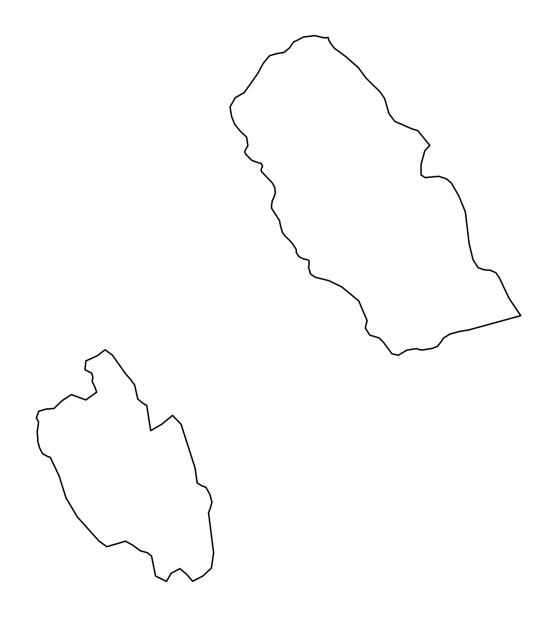 Mapa de contorno de Emberá-Wounaan Comarca, Panama con ríos.